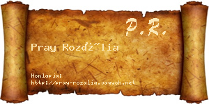 Pray Rozália névjegykártya